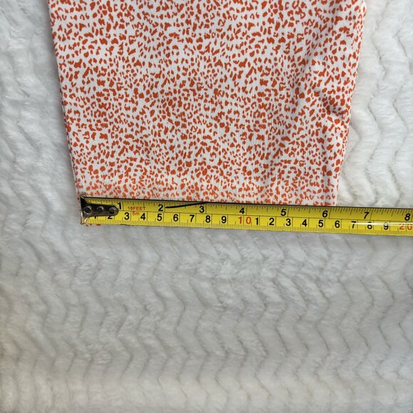 Renuar Women's Size 12 Orange & White Patterned Pants - Picture 9 of 10